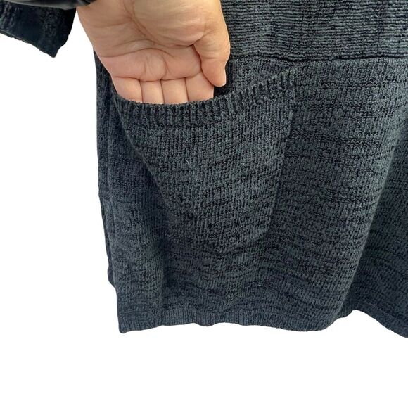 Soft Surroundings Black Patch Pocket Crewneck Tunic Sweater Size PS/PM - Picture 5 of 11